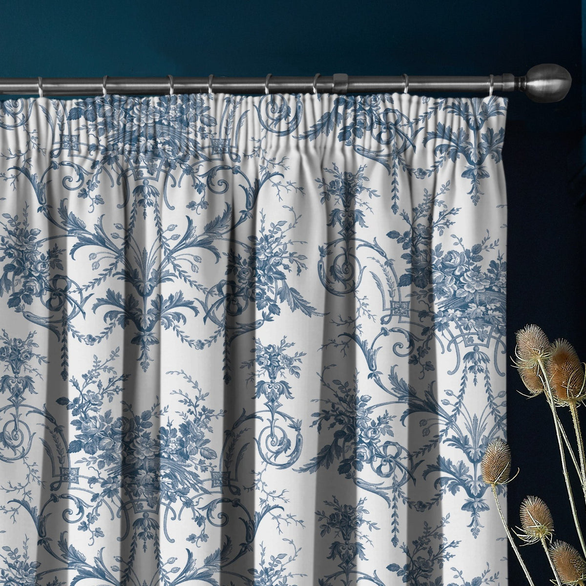 Laura Ashley Tuileries Ready Made Curtains Midnight