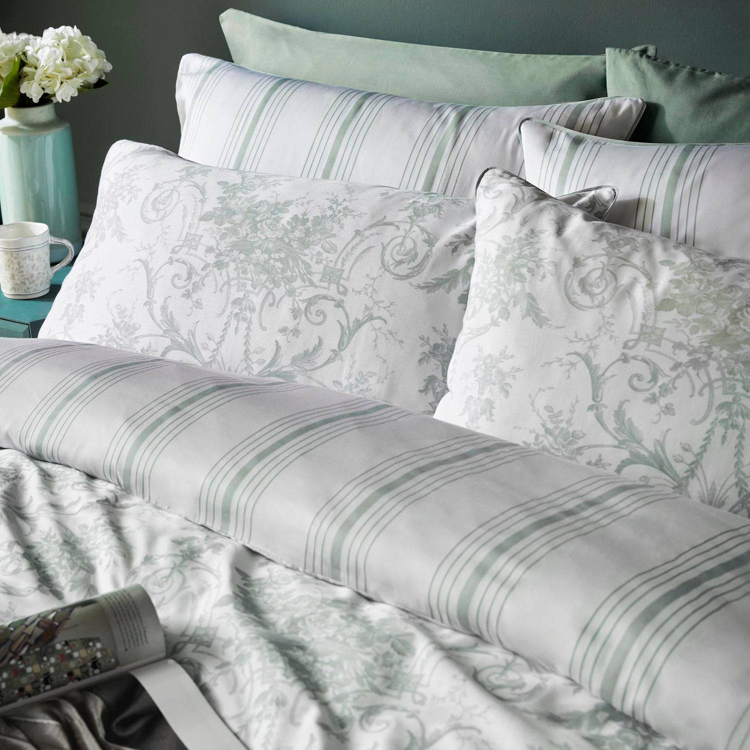 Laura Ashley Tuileries Pillowcase Housewife Sage