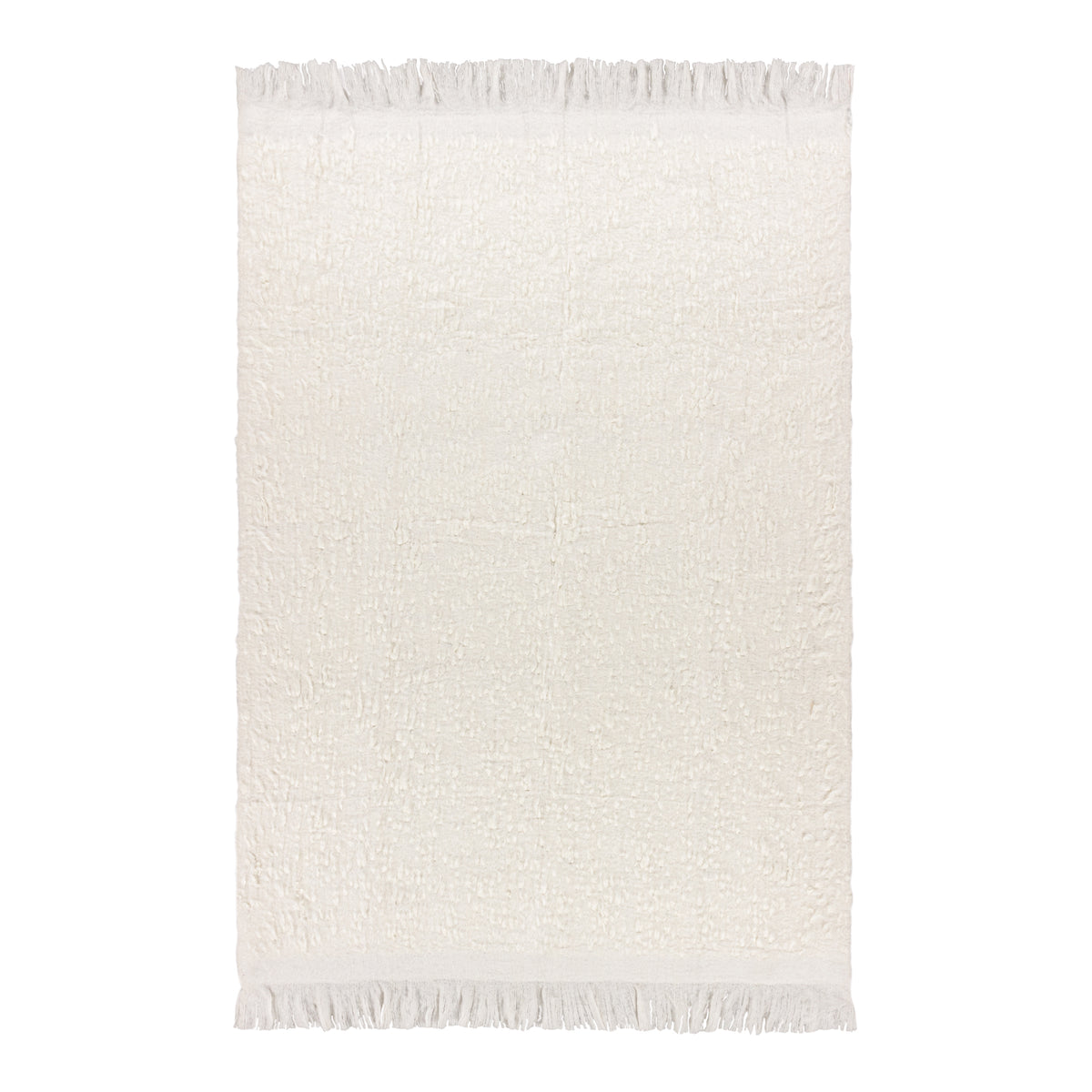 Ulsmere Boucle Fringed Throw 130cm x 180cm Ecru