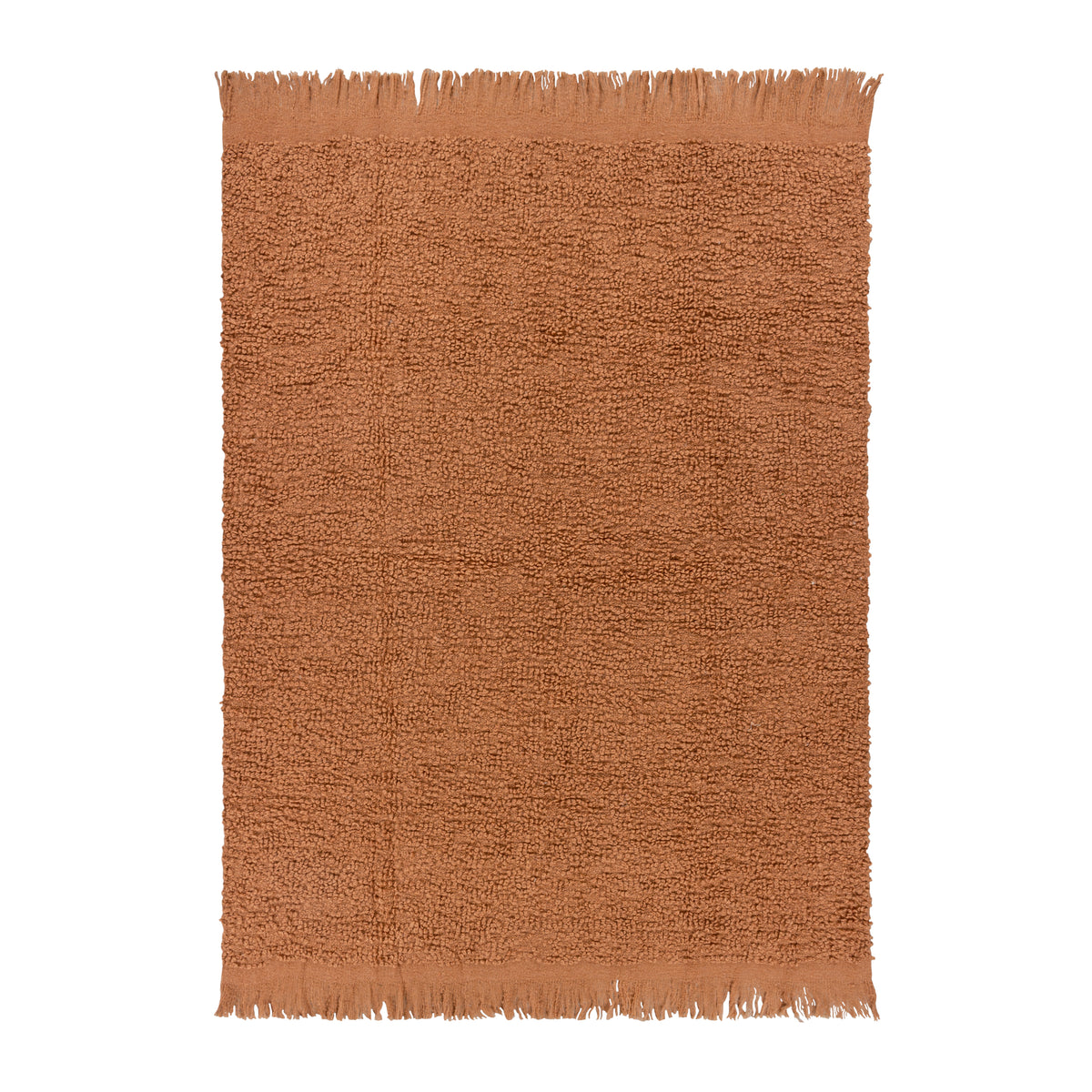 Ulsmere Boucle Fringed Throw 130cm x 180cm Ginger