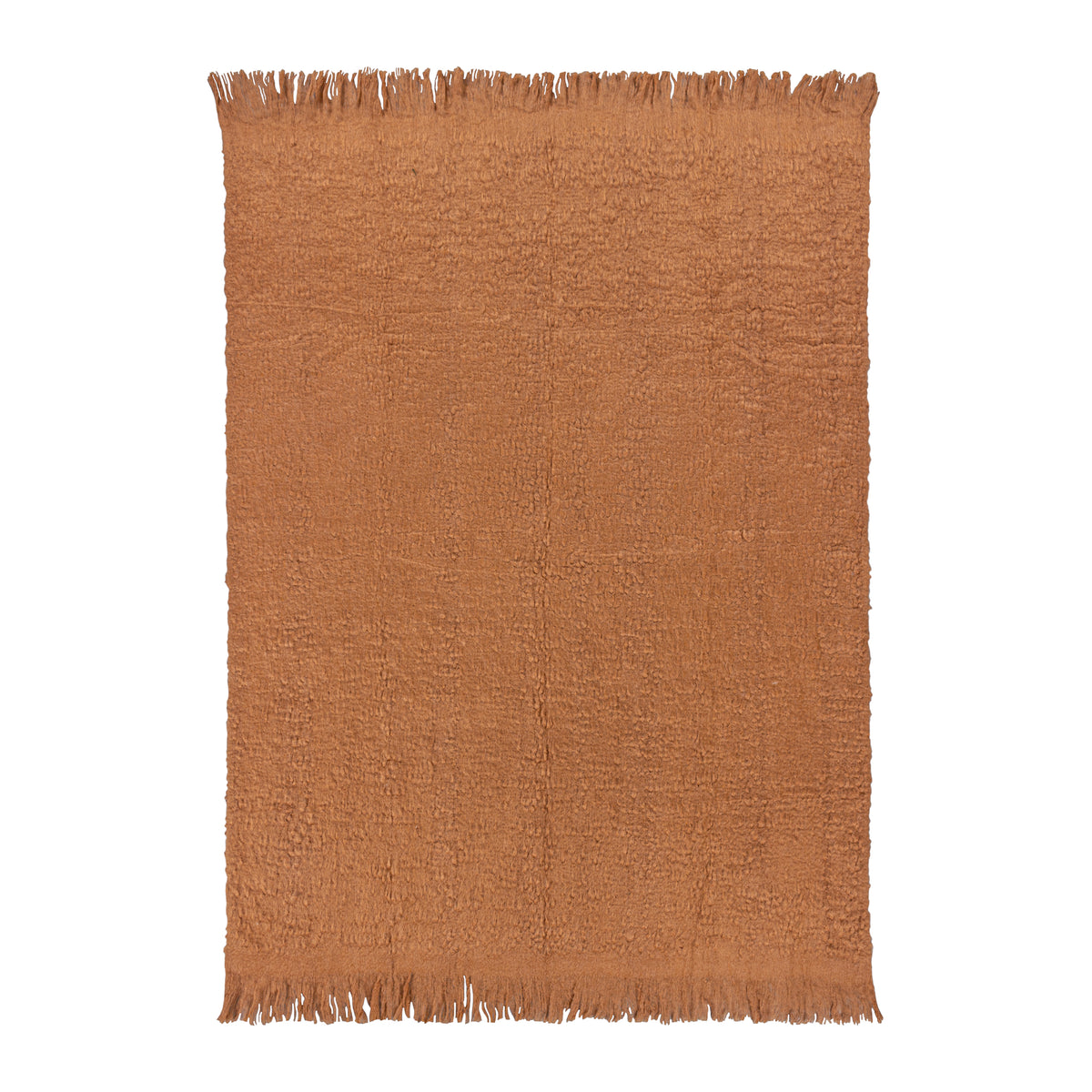 Ulsmere Boucle Fringed Throw 130cm x 180cm Ginger