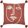 furn. Uno Face Tufted Tasselled 45cm x 45cm Filled Cushion Red Clay