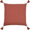 furn. Uno Face Tufted Tasselled 45cm x 45cm Filled Cushion Red Clay