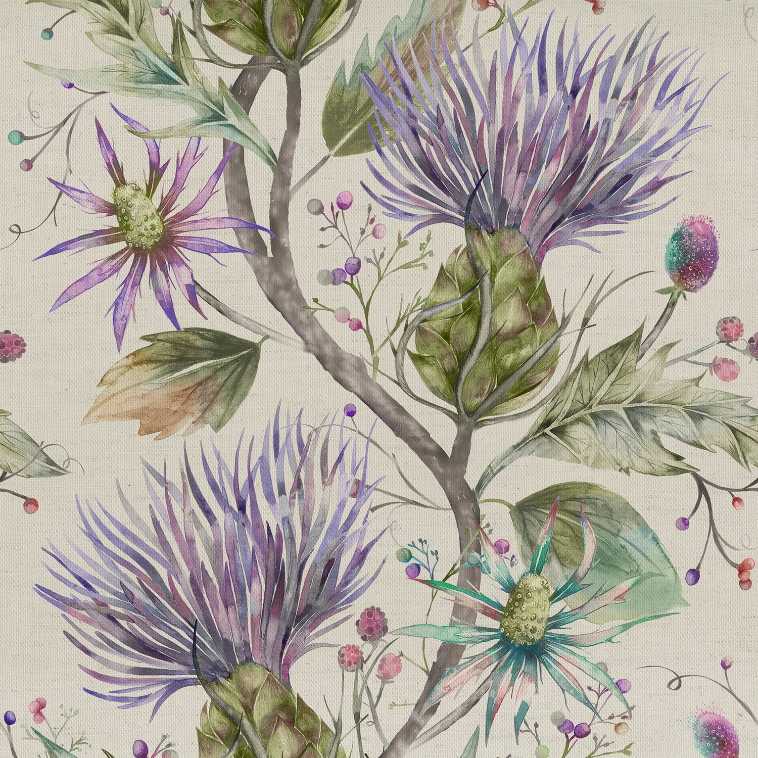Voyage Maison Varys Printed Cotton Fabric Violet