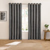 Furn Verso Reversible Suede Look Ready Made Eyelet Blackout Curtains Charcoal