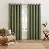 Furn Verso Reversible Suede Look Ready Made Eyelet Blackout Curtains Green