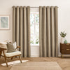 Furn Verso Reversible Suede Look Ready Made Eyelet Blackout Curtains Mocha
