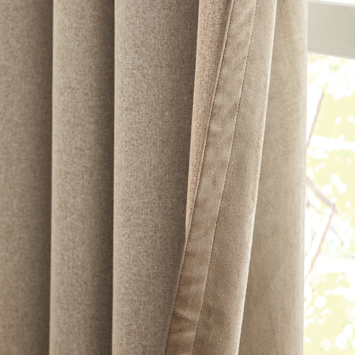 Furn Verso Reversible Suede Look Ready Made Eyelet Blackout Curtains Mocha