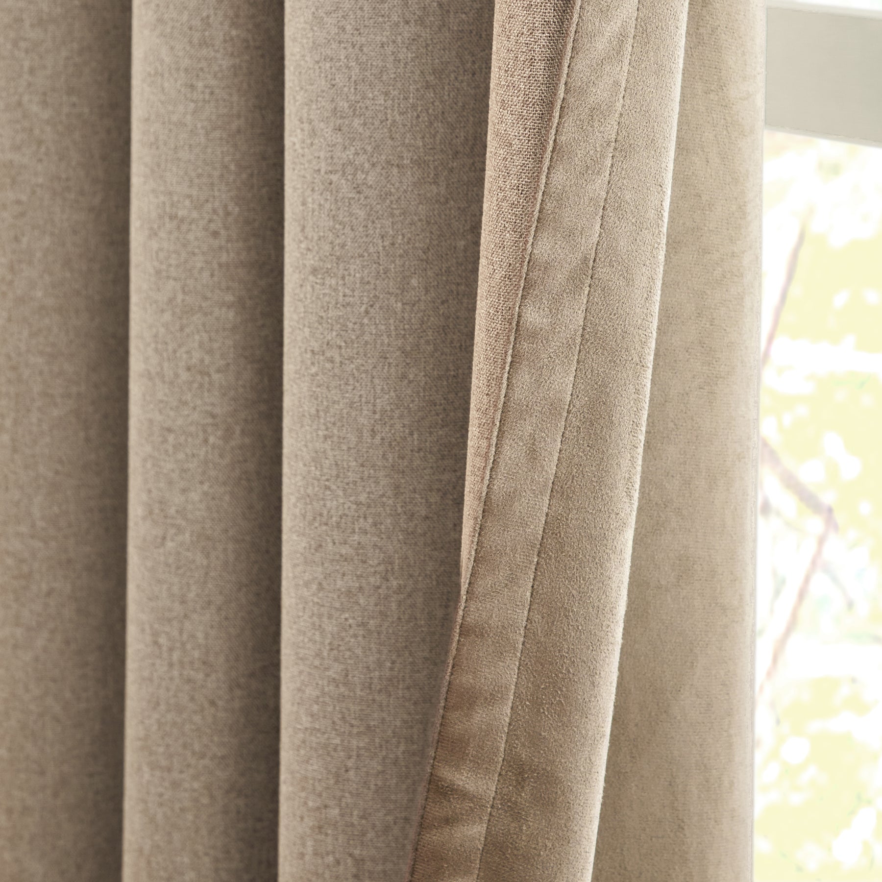 Furn Verso Reversible Suede Look Ready Made Eyelet Blackout Curtains Mocha