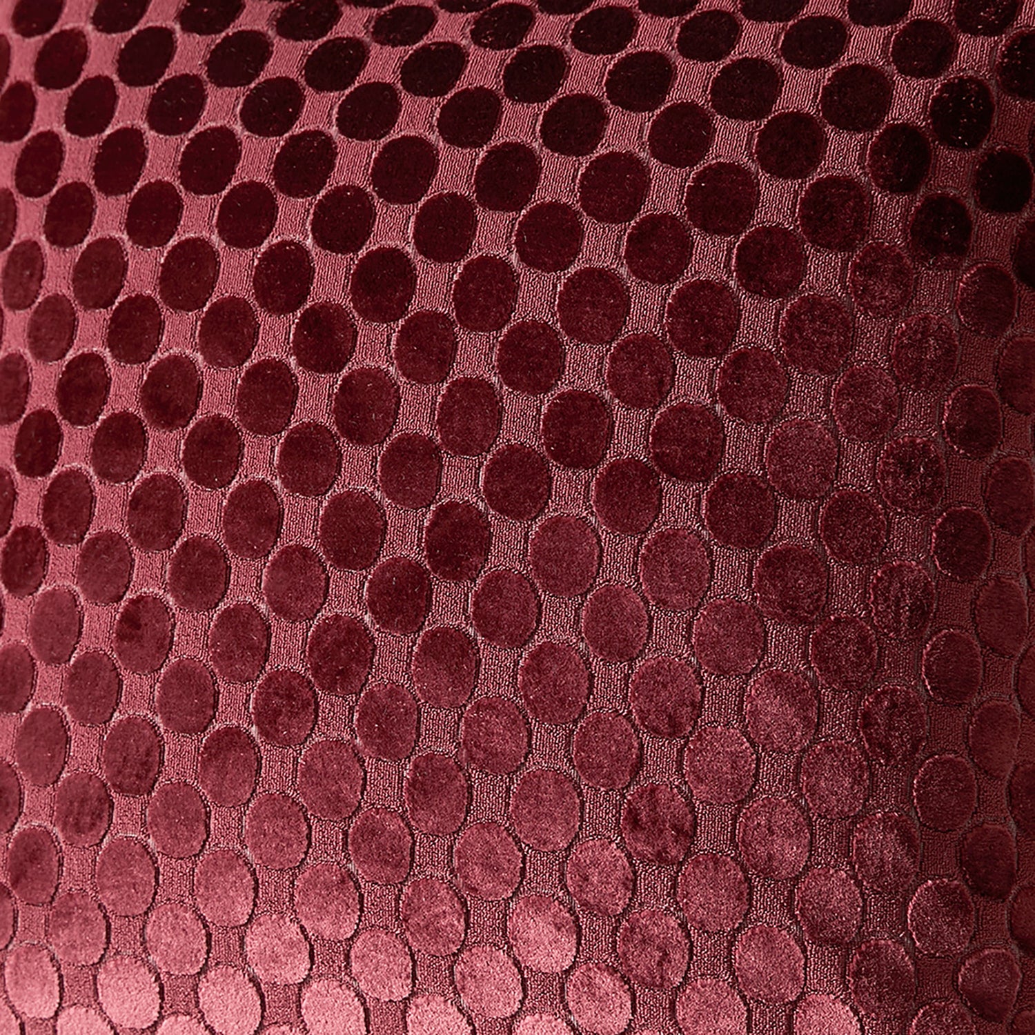 Soiree Velvet Spot Jacquard 43cmx43cm Filled Cushion Burgundy