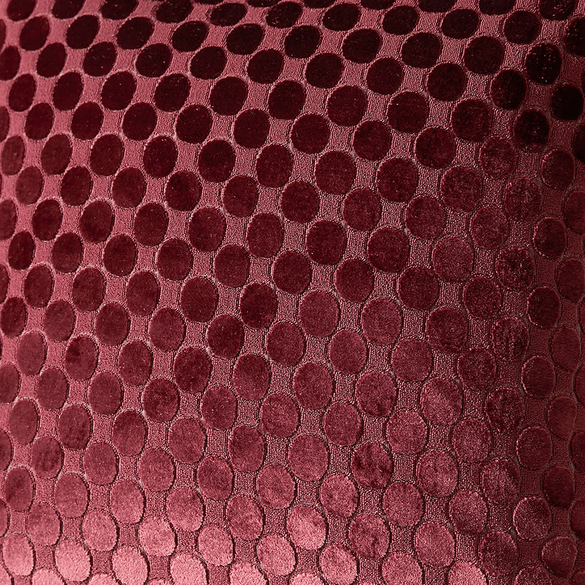 Soiree Velvet Spot Jacquard 43cmx43cm Filled Cushion Burgundy