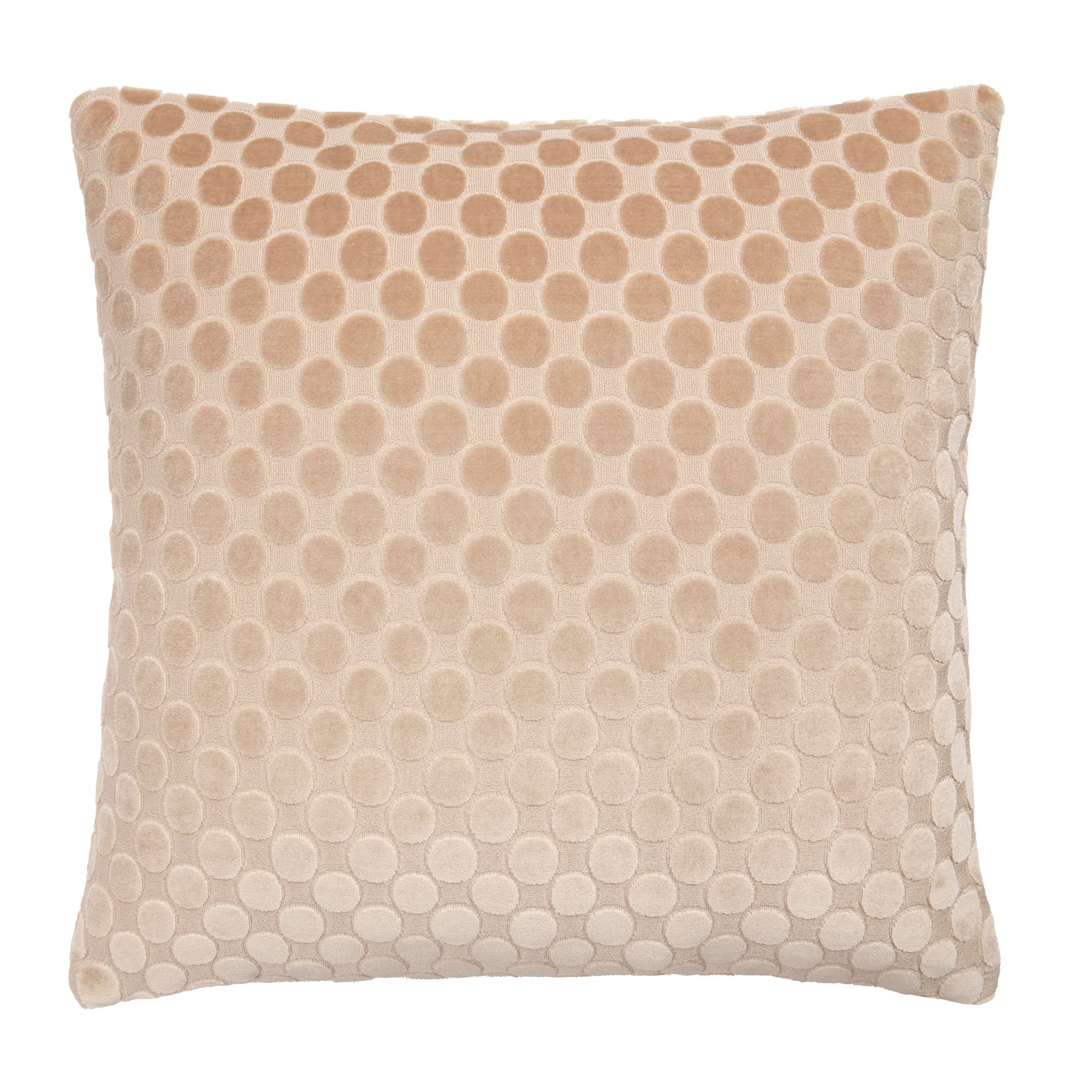 Soiree Velvet Spot Jacquard 43cmx43cm Filled Cushion Natural