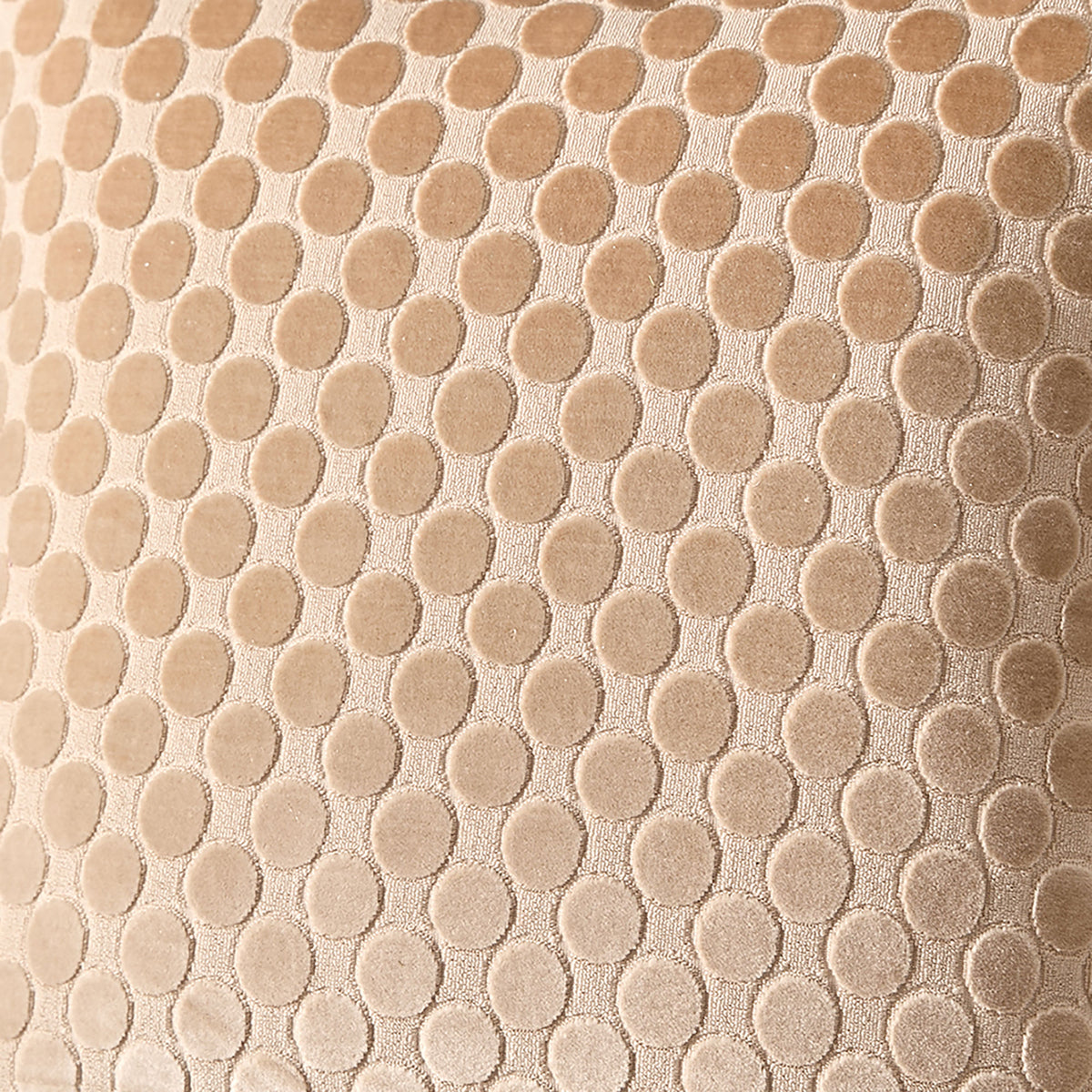 Soiree Velvet Spot Jacquard 43cmx43cm Filled Cushion Natural