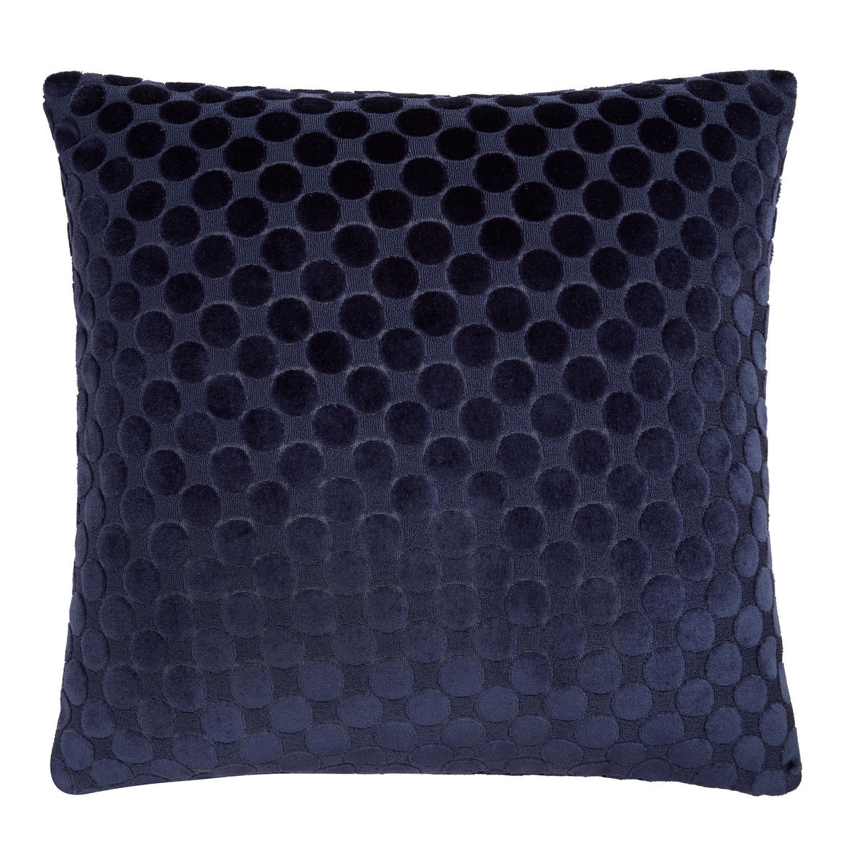 Soiree Velvet Spot Jacquard 43cmx43cm Filled Cushion Navy