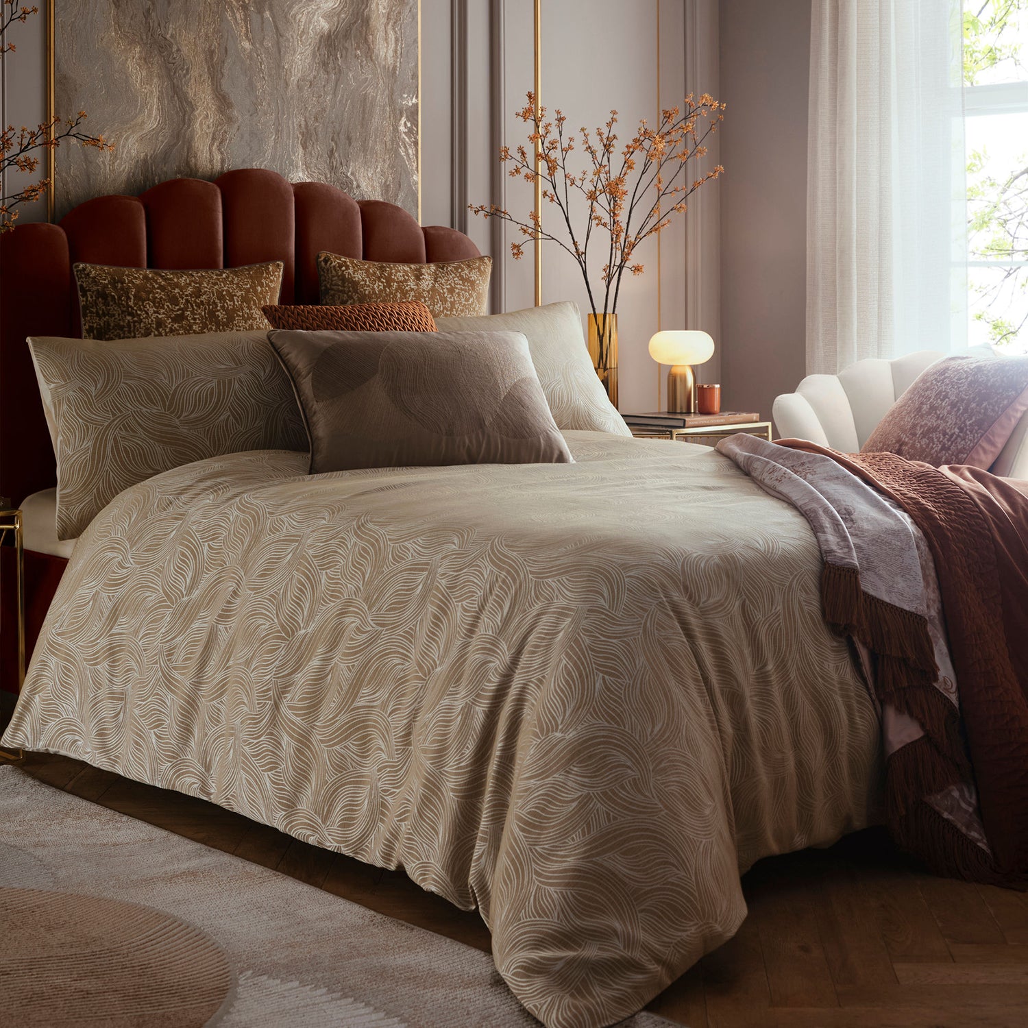 Laurence Llewelyn-Bowen Venus Grace Duvet Cover Bedding Set Natural