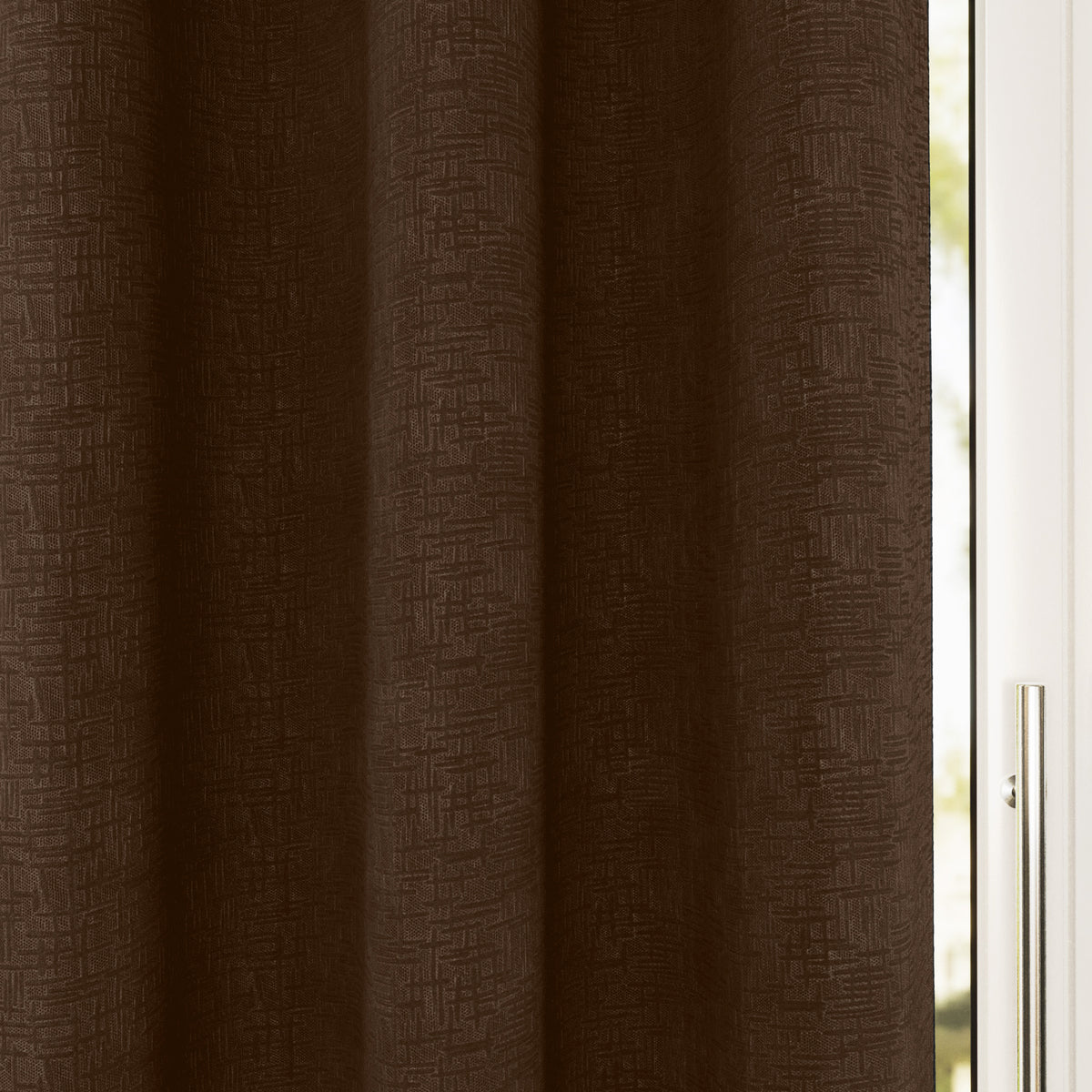 Vogue Triple Weave Ready Made Eyelet Blockout Curtains Chocolate