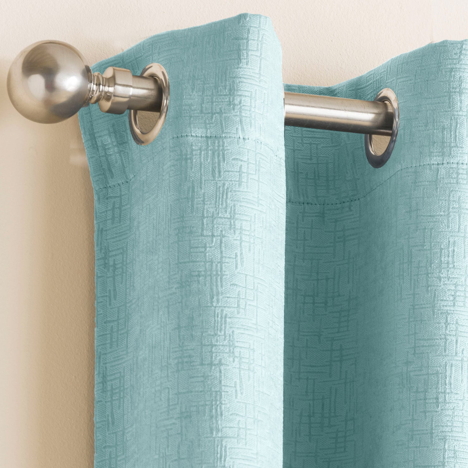 Vogue Thermal Ready Made Eyelet Blockout Curtains Sky Blue