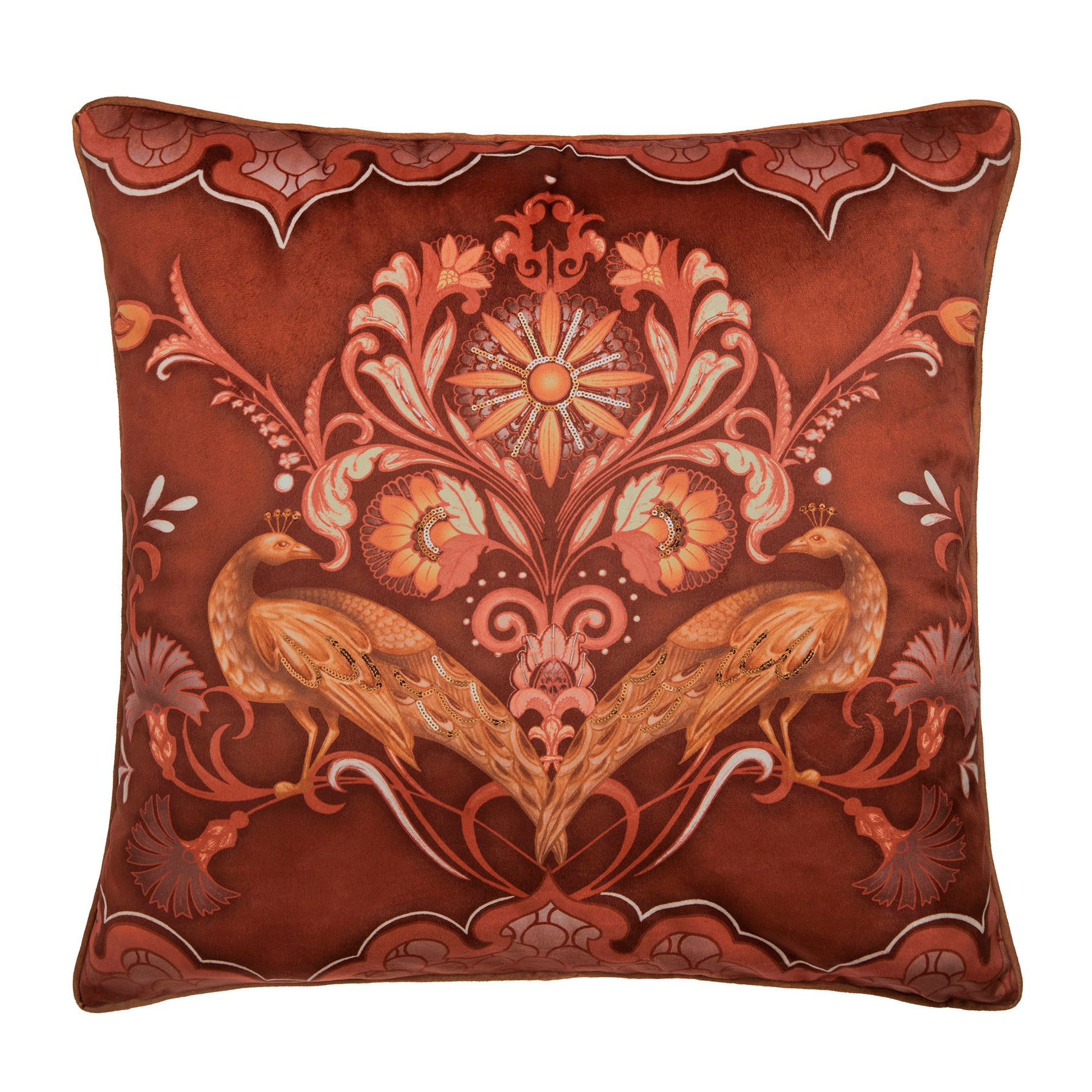 Laurence Llewelyn-Bowen Veritas Embroidered 55cmx55cm Filled Cushion Spice
