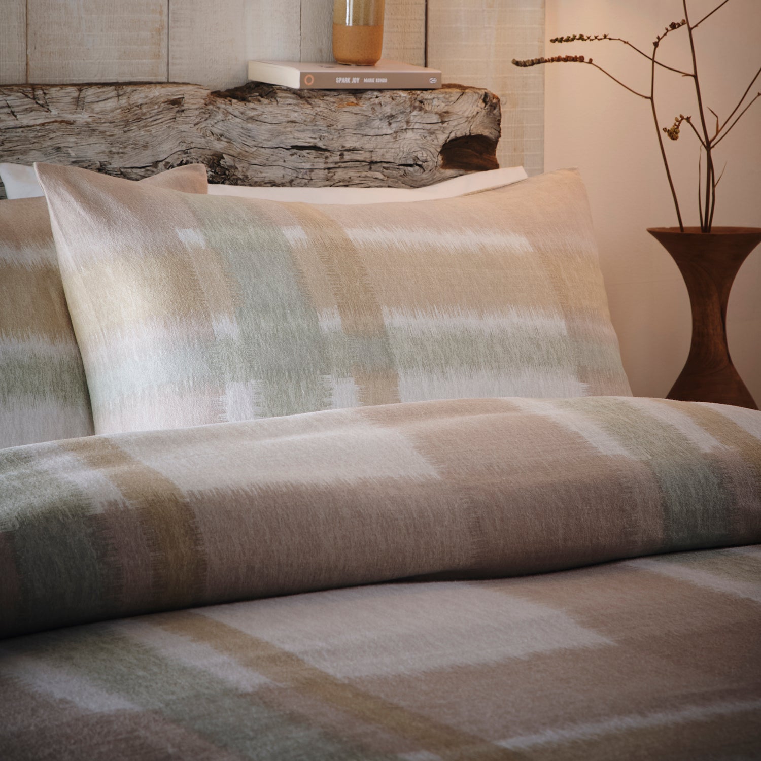 Appletree Verbier Brushed Cotton Duvet Cover Bedding Set Natural