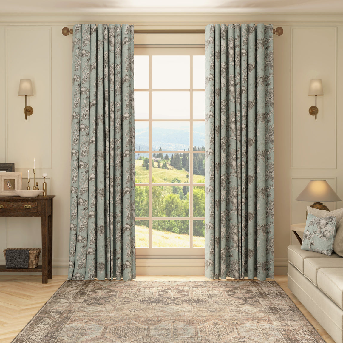 HOUSE Llewelyn-Bowen Vacannes Made To Measure Curtains Opaline Moonstone