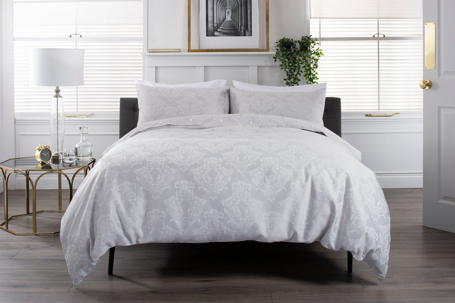 Versailles Luxury Duvet Cover Bedding Set Silver