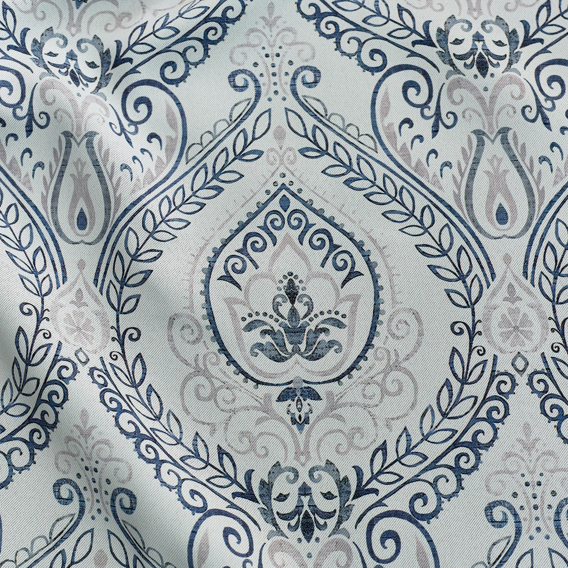 Victoria Triple Woven Ready Made Eyelet Blackout Curtains Blue