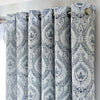 Victoria Triple Woven Ready Made Eyelet Blackout Curtains Blue