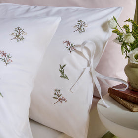 Historic Royal Palaces Victoria Sprigs Embroidery Pillowcase Housewife Rose Pink Sage