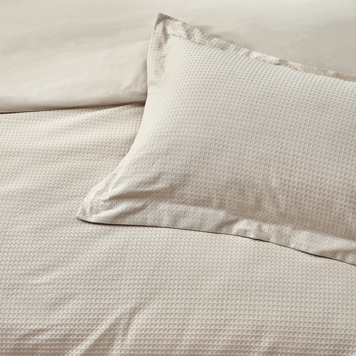 Yard Waffle Textured Duvet Cover Bedding Set Linen