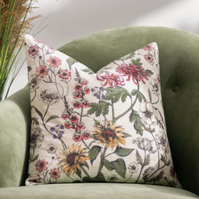 Wallflower Floral Filled Cushion 50cm x 50cm Multi