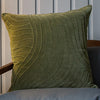 Voyage Maison Waterfall Embroidered Velvet Feather Filled Cushion 50cm x 50cm Sage