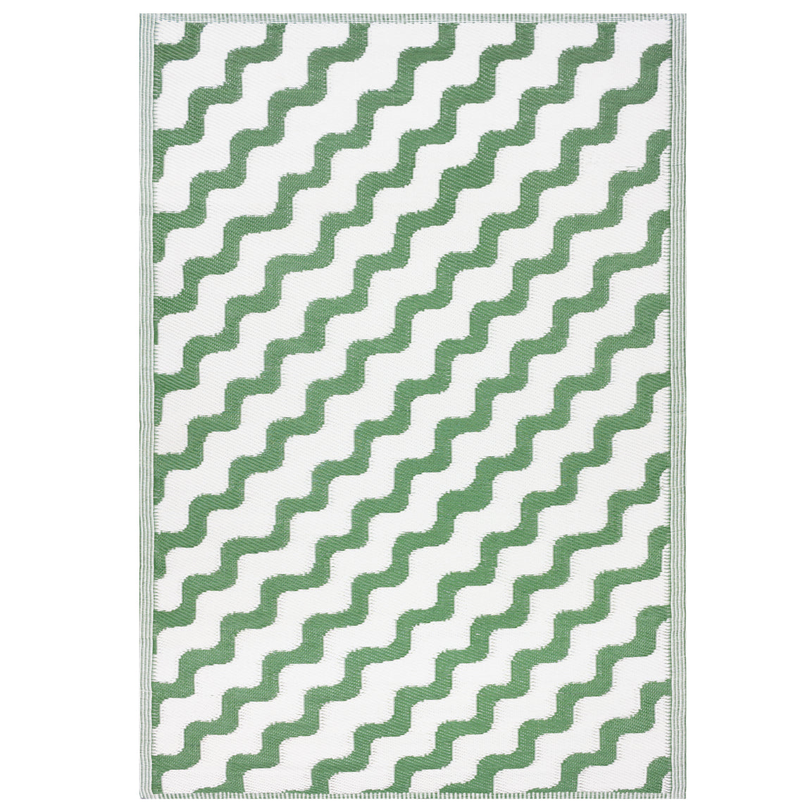 Wave Outdoor Indoor 100% Recycled 120cm x 180cm Rug Green