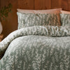 Fusion Winter Foliage Flannel Fleece Duvet Cover Bedding Set Green