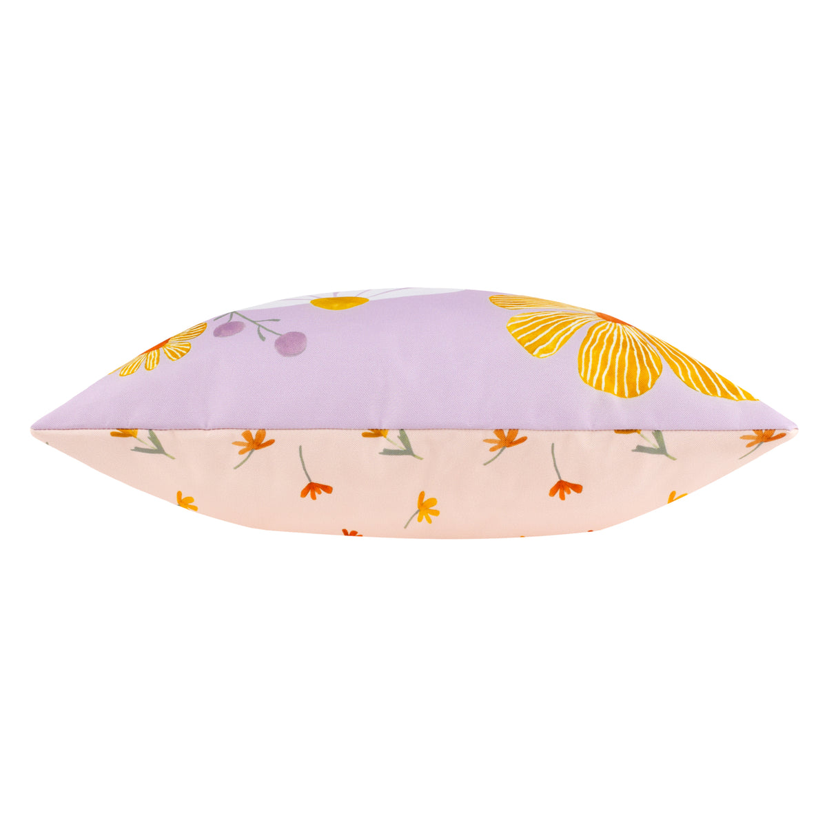 Wildflowers Country Outdoor Filled Cushion 43cm x 43cm Lilac Peach