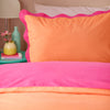 Wiggle Scallop Duvet Cover Bedding Set Coral Pink