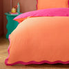 Wiggle Scallop Duvet Cover Bedding Set Coral Pink