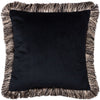 Furn Wildcat Velvet Fringed Filled Cushion 45cm x 45cm Jungle Green