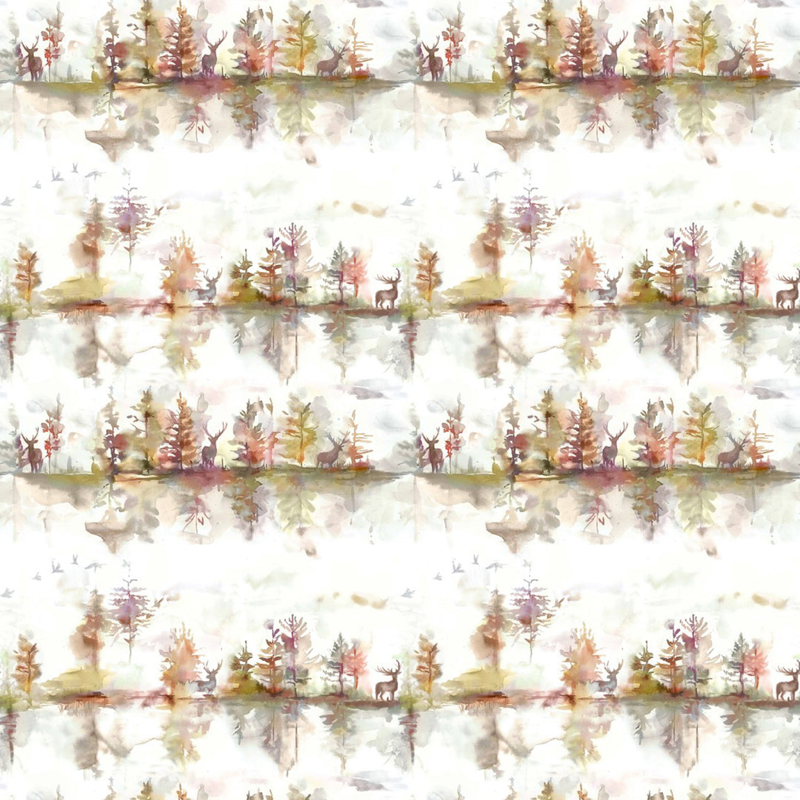Voyage Maison Wilderness Printed Cotton Fabric Plum Cream