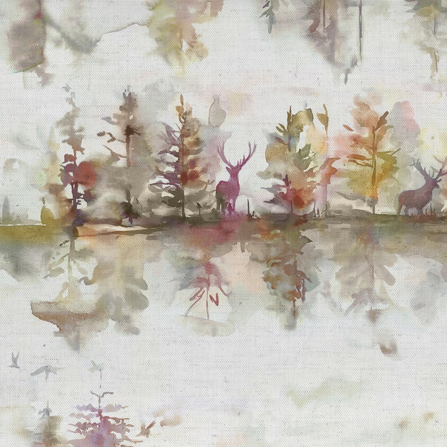 Voyage Maison Wilderness Printed Cotton Fabric Plum Cream