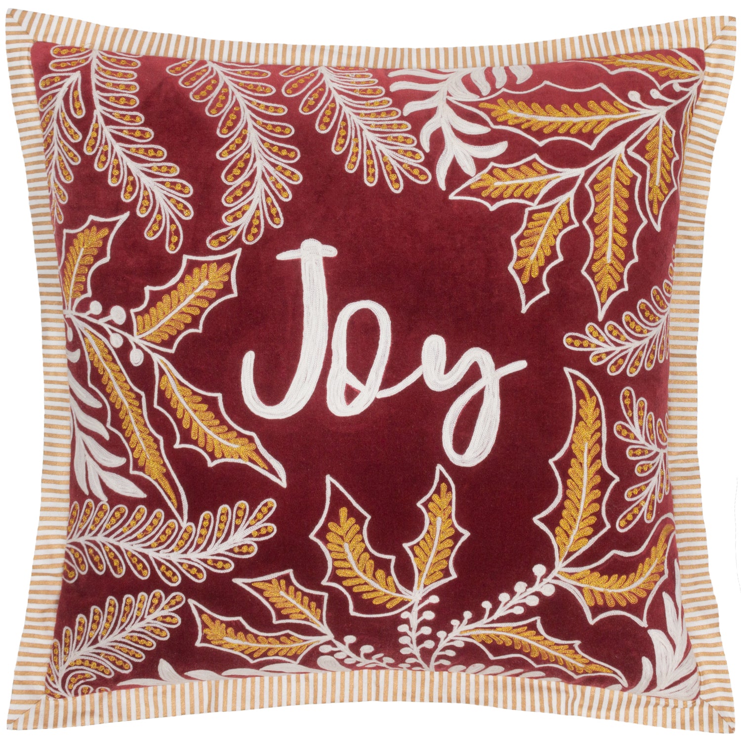 Winter Joy Embroidered Filled Cushion 50cm x 50cm Multi