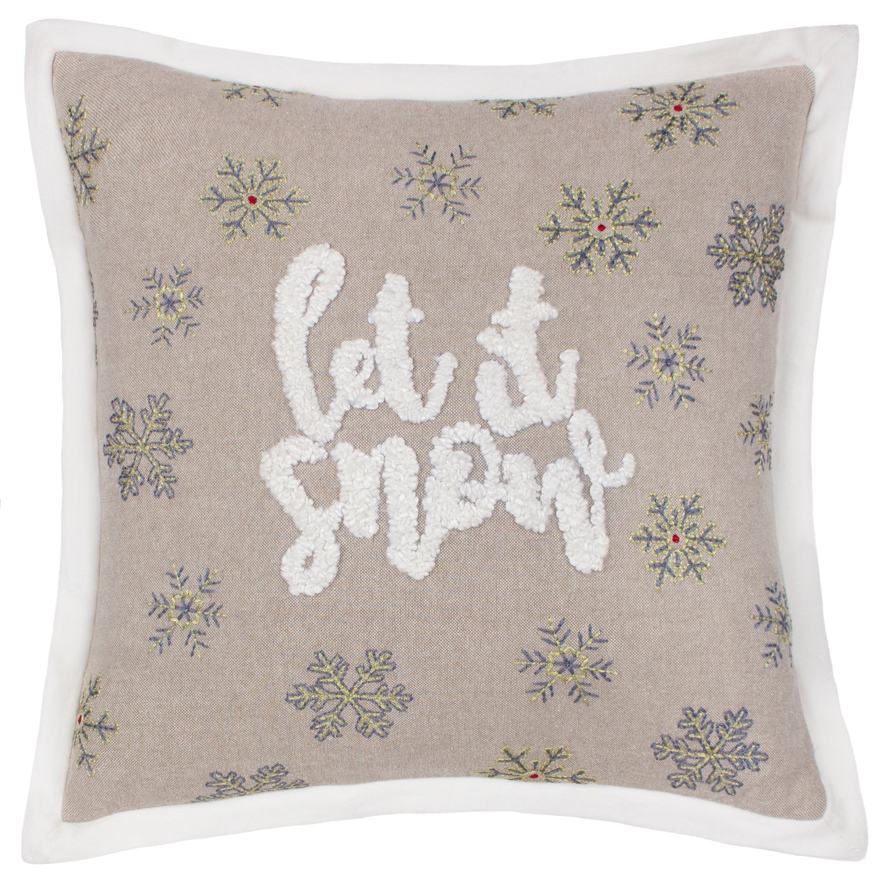 Winter Let It Snow Embroidered Filled Cushion 45cm x 45cm Multi