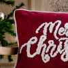 Winter Merry Christmas Boucle Velvet 35cm x 50cm Filled Boudoir Multi