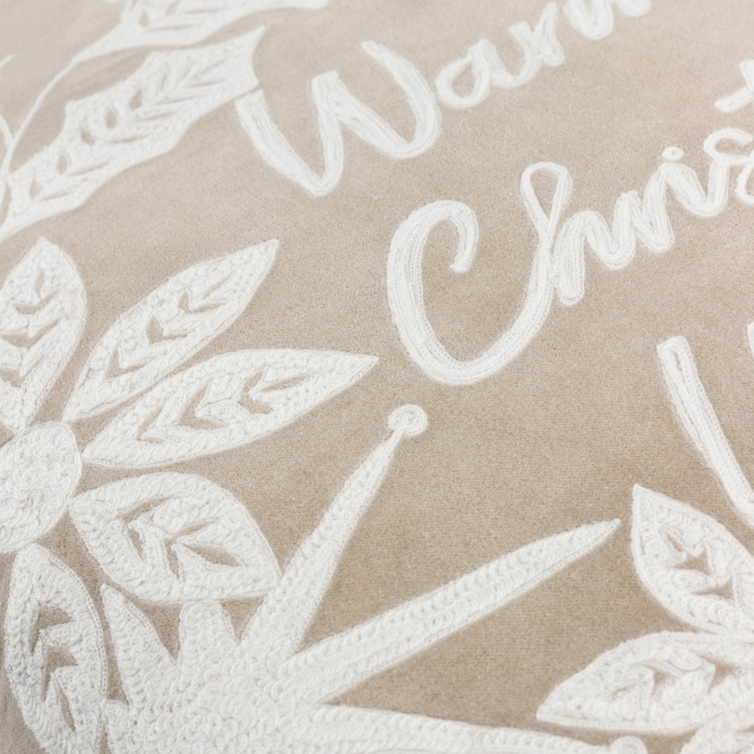 Winter Warmest Wishes Embroidered Filled Cushion 50cm x 50cm Multi