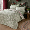 Dreams & Drapes Winter Sprigs Brushed Cotton Duvet Cover Bedding Set Green