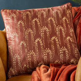 furn. Wisteria Velvet 50cm x 50cm Filled Cushion Sienna