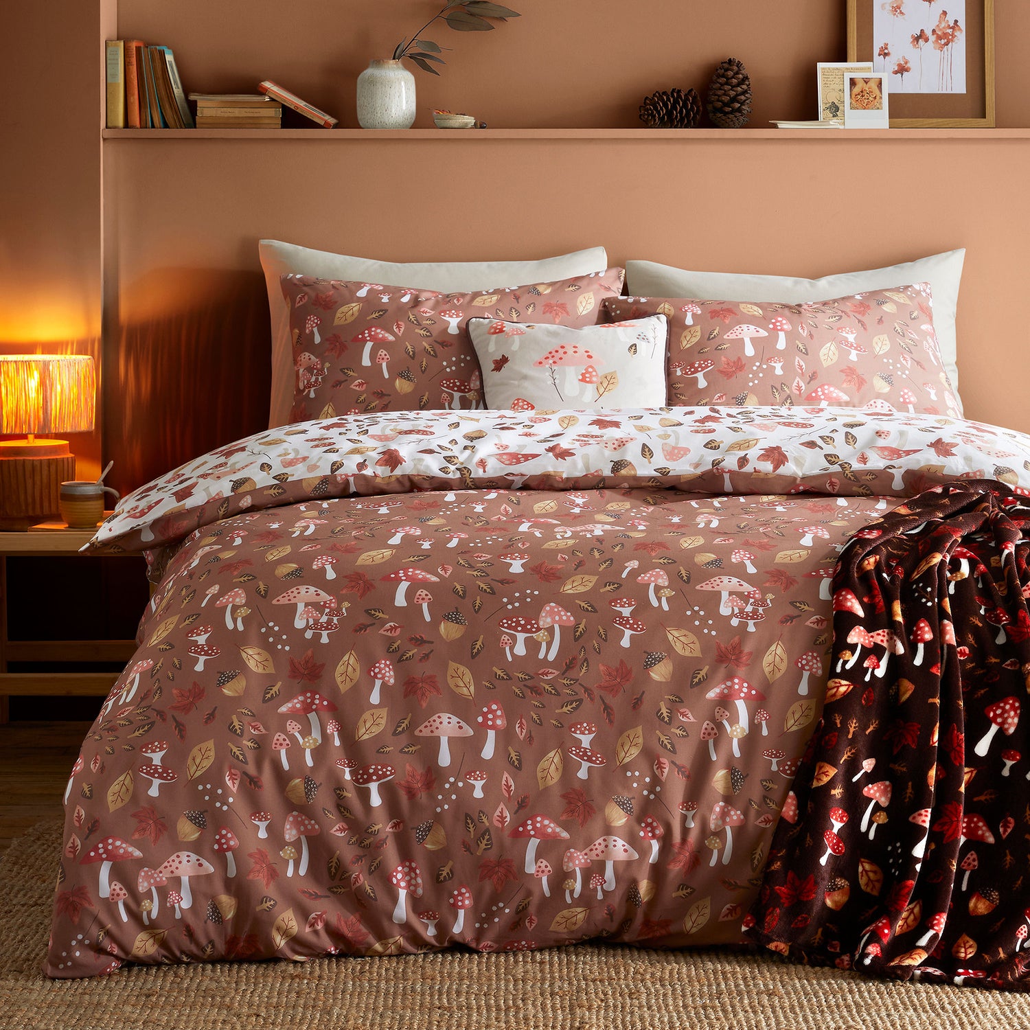 Fusion Woodland Dreams 43cmx43cm Filled Cushion Chocolate