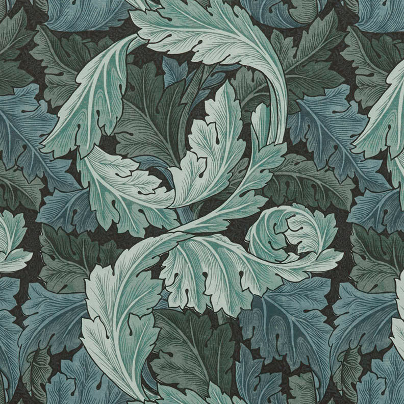 William Morris At Home Acanthus Velvet Fabric Indigo