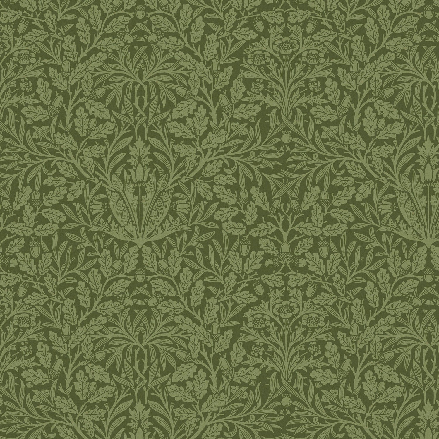 William Morris At Home Acorn Velvet Fabric Moss