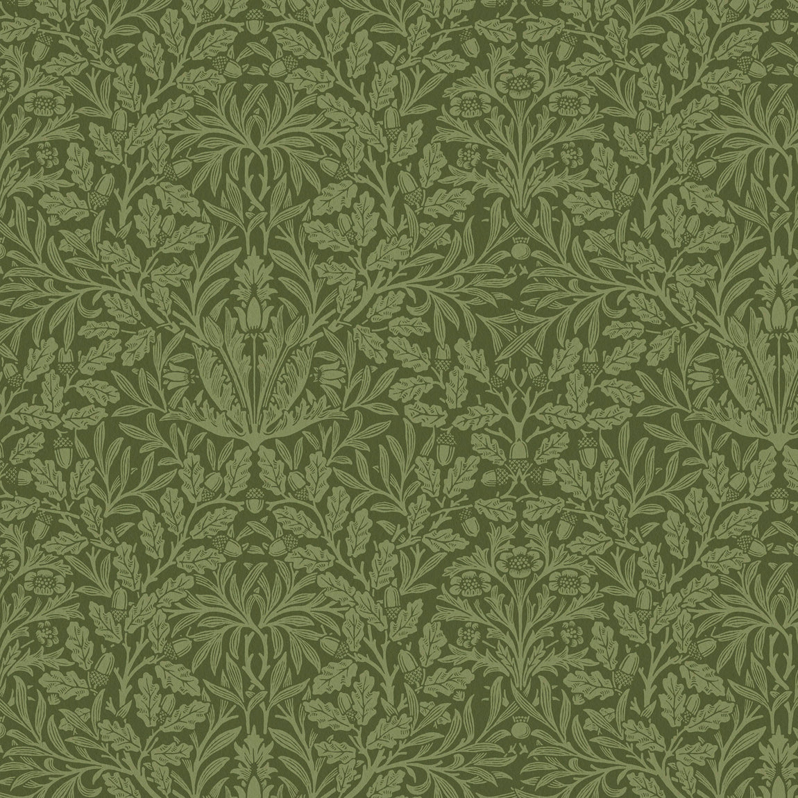 William Morris At Home Acorn Velvet Fabric Moss