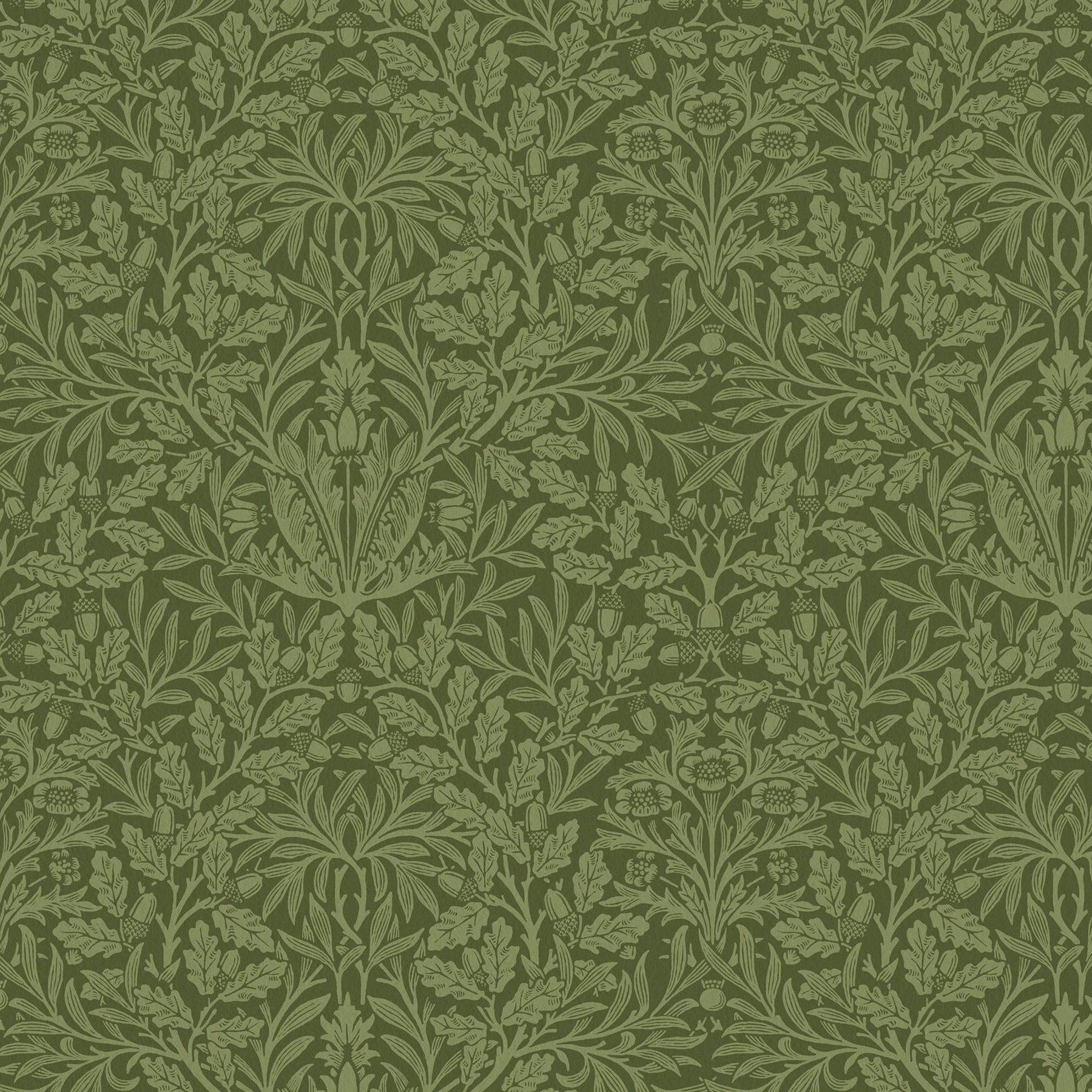 William Morris At Home Acorn Velvet Fabric Moss